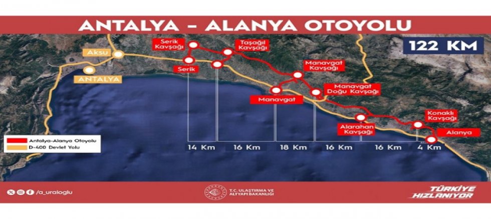 Antalya-Alanya Otoyolu Projesinde çalışmalar hızlandı