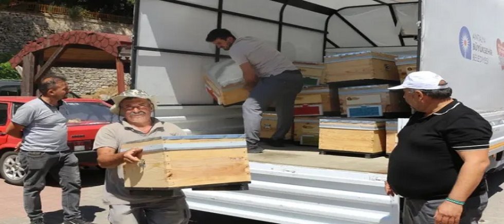 Gündoğmuş ve İbradı arıcılarına kovanlar Büyükşehir’den 