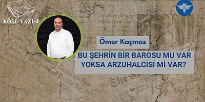 BU ŞEHRİN BİR BAROSU MU VAR YOKSA ARZUHALCİSİ Mİ VAR?