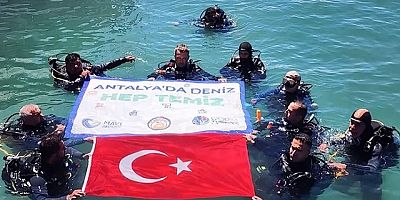 Manavgat Protokolü ve gönüllülerden Side'de deniz dibi temizliği